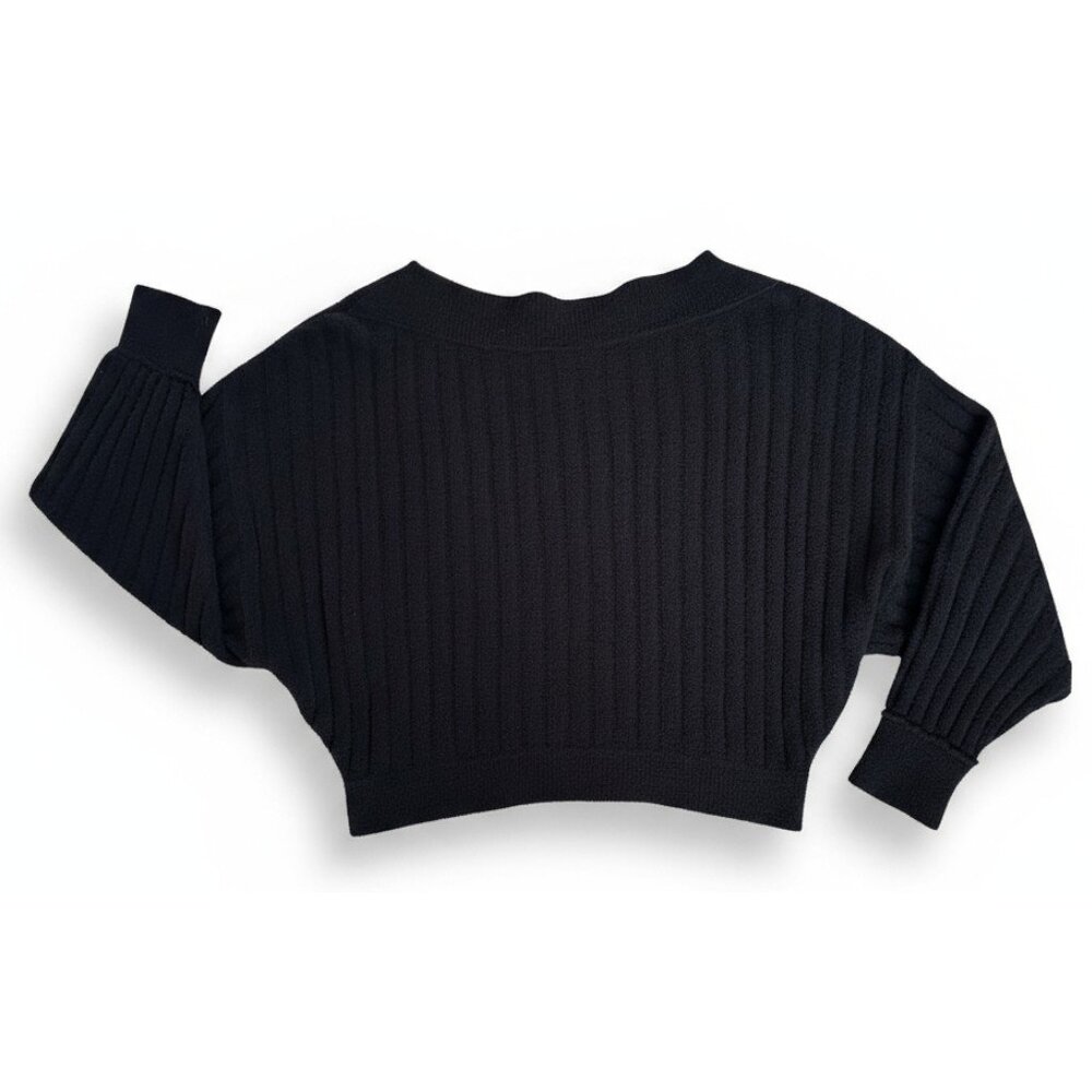 Free People Black Off-the-Shoulder Knit Sweater - Picture 8 of 11
